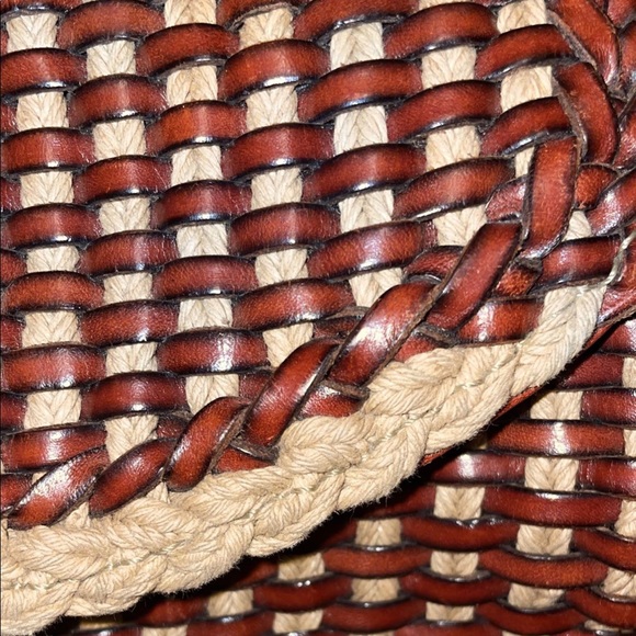 De Vecchi Purse Brown Woven Vintage - Picture 5 of 5